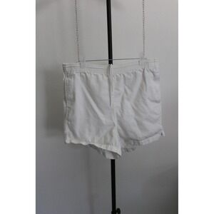 Vintage Ann Taylor White Cotton Drawstring Shorts Waist 90s Women's Medium